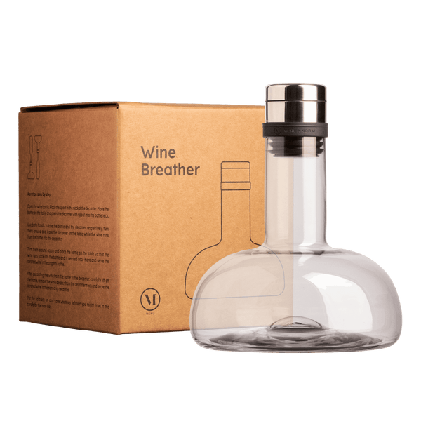 Wine Breather Decanter - Clear w/ steel lid - Two Hands Wines